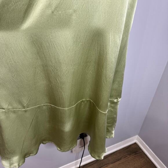 Roller Rabbit Quinn Sleeveless Silk Midi Slip Dress Sage Green Quiet Luxury L - Picture 12 of 15